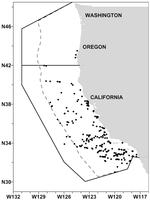 Blue whale sightings map